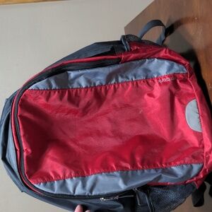 Red and grey Embark Backpack